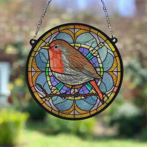 Robin Stained Glass Effect Suncatcher